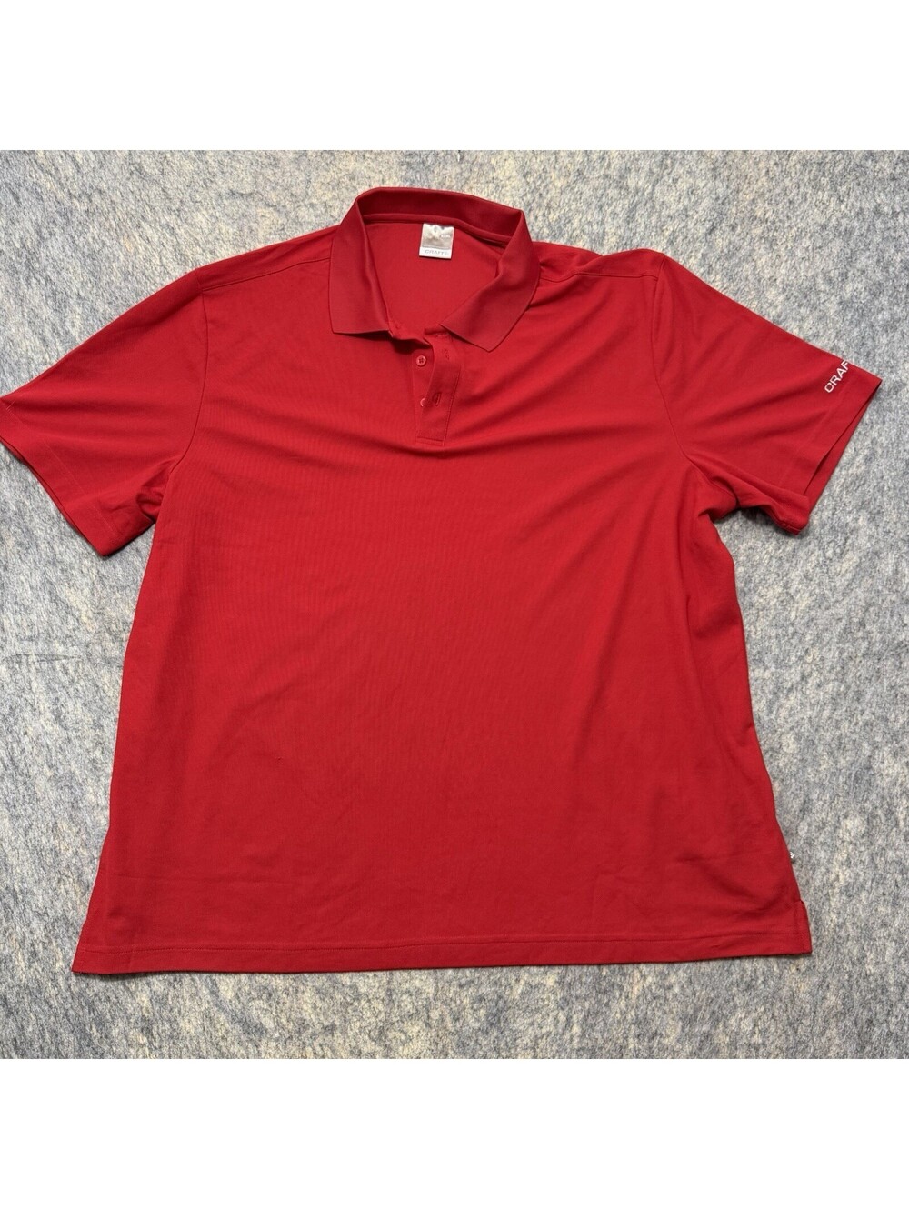 Craft Men’s XXXL Red Short Sleeve Performance Polo Shirt 100% Polyester Golf